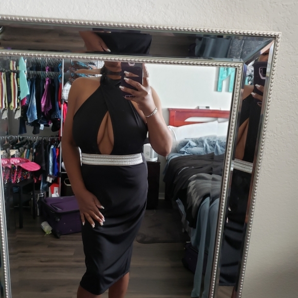 Huusa Dresses & Skirts - Sexy Womens Elegant Jeweled Waist Halter Party Club Midi Dress